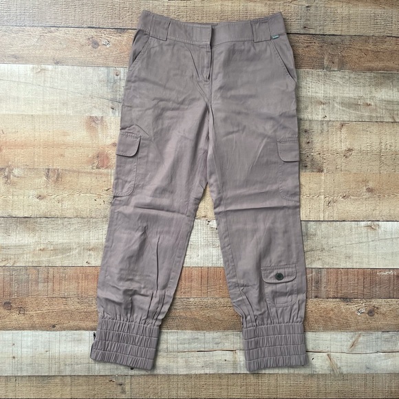 St. John Cargo Pants with Ankle Cuff Khaki Brown Size 4 - Picture 1 of 11